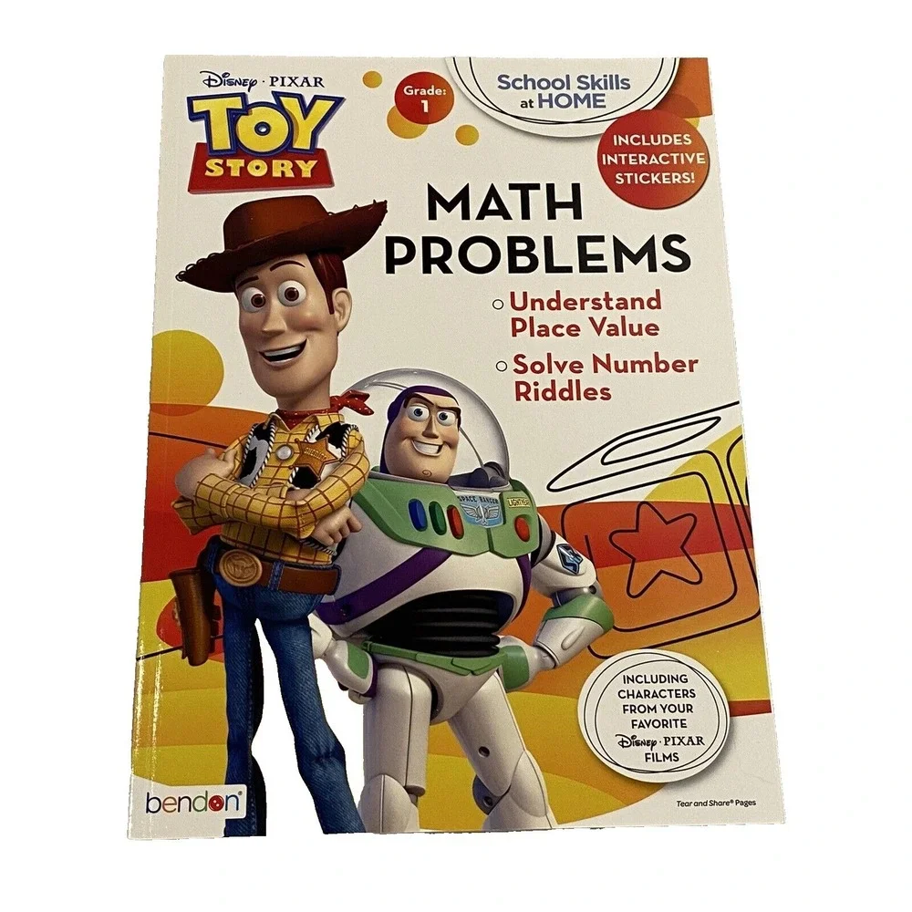 disney toy story grade 1 math problems school skills education with‎ stickers